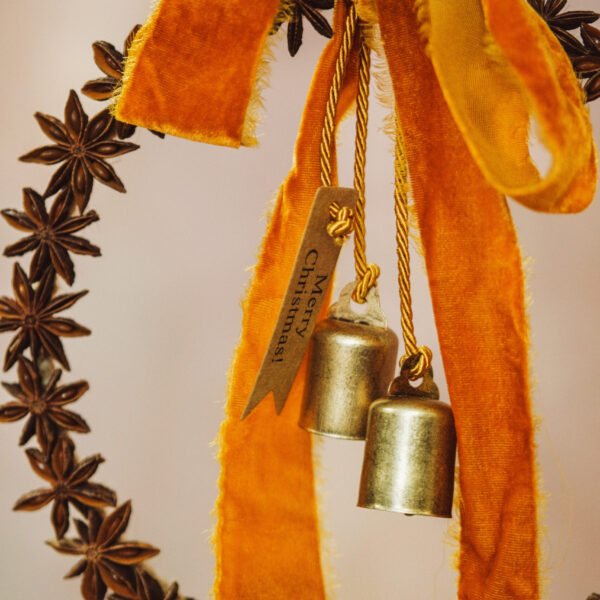 Žvaigždinio anyžiaus vainikėlis su oranžiniu kaspinu