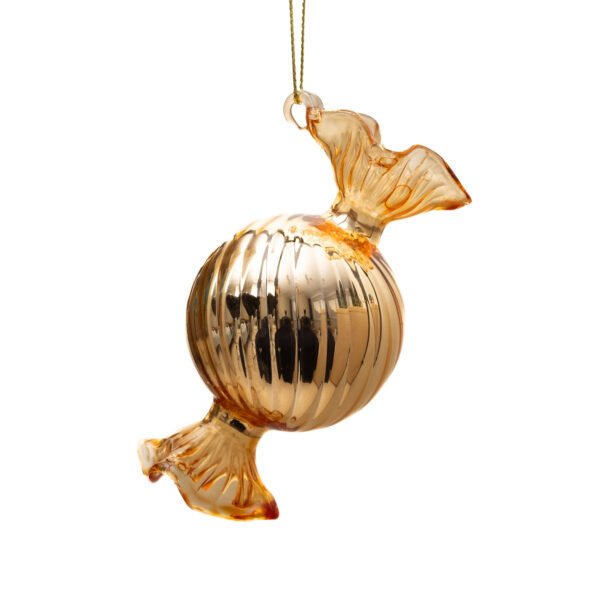 Apvalus didelis auksinis saldainis