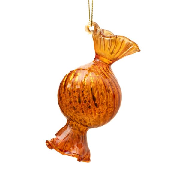 Apvalus oranžinis saldainis