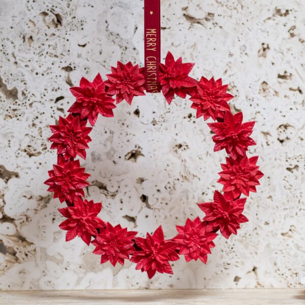 Raudonos Puansetijos vainikėlis